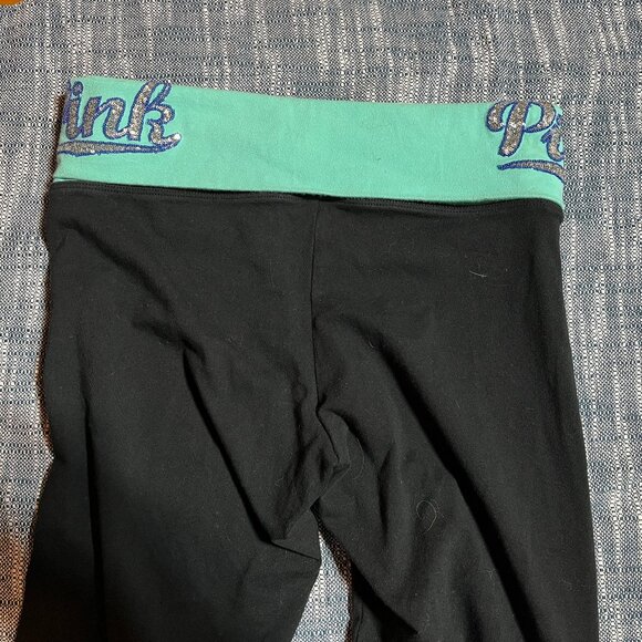Victorias Secret PINK Leggings Size Small Fold over Bling Sequins Y2K - Picture 1 of 5